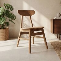 Esszimmerstuhl Teakholz Japandi Design B: 45 cm massiv...