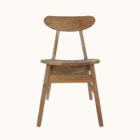 Esszimmerstuhl Teakholz Japandi Design B: 45 cm massiv Handmade