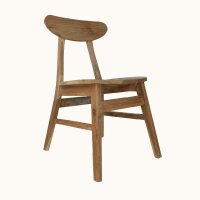 Esszimmerstuhl Teakholz Japandi Design B: 45 cm massiv Handmade