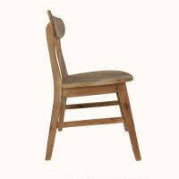 Esszimmerstuhl Teakholz Japandi Design B: 45 cm massiv Handmade