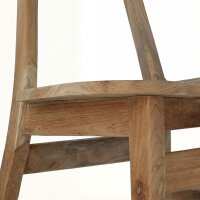 Esszimmerstuhl Teakholz Japandi Design B: 45 cm massiv Handmade