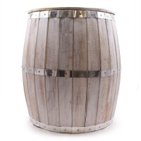 Beistelltisch Holz Fass 60 cm hoch in Weiß mit...