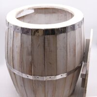 Beistelltisch Holz Fass 60 cm hoch in Weiß mit...