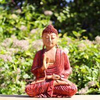 Buddha Figur Suarholz 30 cm Vitarka Mudra Handgeschnitzt