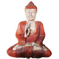 Buddha Figur Suarholz 30 cm Vitarka Mudra Handgeschnitzt