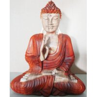 Buddha Figur Suarholz 30 cm Vitarka Mudra Handgeschnitzt