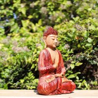 Buddha Figur Suarholz 30 cm Vitarka Mudra Handgeschnitzt