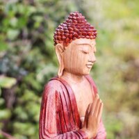Buddha Figur Suarholz 30 cm Vitarka Mudra Handgeschnitzt