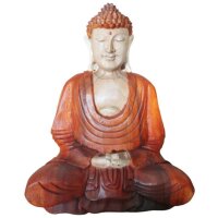 Buddha Statue Suarholz 30 cm Dhyana Mudra Handarbeit