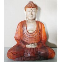 Buddha Statue Suarholz 30 cm Dhyana Mudra Handarbeit