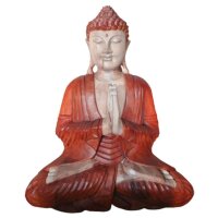 Buddha Statue Anjali Mudra 30 cm Suarholz handgeschnitzt...