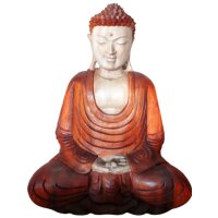 Buddha Figur 40cm Suarholz Dhyana Mudra handgeschnitzt...
