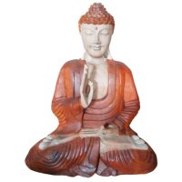 Buddha Statue 40 cm Suarholz Vitarka Mudra handgeschnitzt
