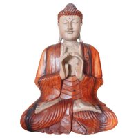 Buddha Statue Suarholz 60 cm hoch Handgeschnitzt Deko