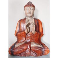Buddha Statue Suarholz 60 cm hoch Handgeschnitzt Deko