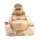 Statue Buddha lachend 40 cm getünchtes Suarholz Handarbeit