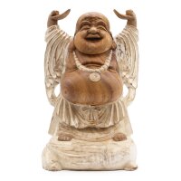 Statue Buddha Suarholz 40 cm getüncht Deko...