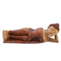 Statue Deko Buddha 50 cm Nirvana Mudra Suarholz Handarbeit