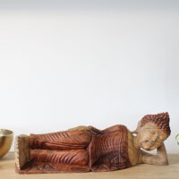Statue Deko Buddha 50 cm Nirvana Mudra Suarholz Handarbeit