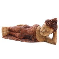 Statue Deko Buddha 50 cm Nirvana Mudra Suarholz Handarbeit