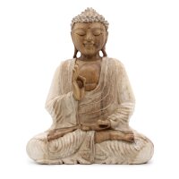 Figur Buddha 30 cm Vitarka Mudra Suarholz Handarbeit Deko