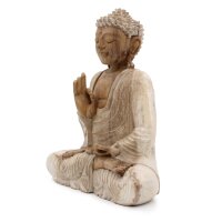 Figur Buddha 30 cm Vitarka Mudra Suarholz Handarbeit Deko