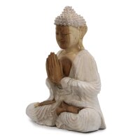 Statue Figur Buddha Suarholz 30 cm Anjali Mudra Handarbeit