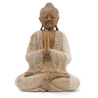 Statue Deko Buddha Suarholz 40cm hoch Anjali Mudra...