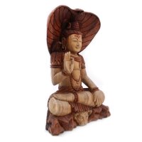 Statue Figur Suarholz 50cm Shiva mit Kobra Handgeschnitzt Deko