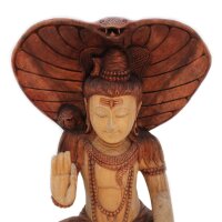 Statue Figur Suarholz 50cm Shiva mit Kobra Handgeschnitzt...