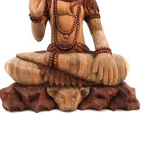 Statue Figur Suarholz 50cm Shiva mit Kobra Handgeschnitzt Deko