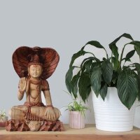 Statue Figur Suarholz 50cm Shiva mit Kobra Handgeschnitzt Deko