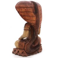 Statue Figur Suarholz 50cm Shiva mit Kobra Handgeschnitzt Deko