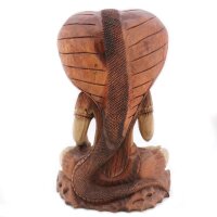 Statue Figur Suarholz 50cm Shiva mit Kobra Handgeschnitzt Deko