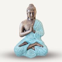 Statue Garten Buddha Yoga Namaskara Mudra in Türkis...