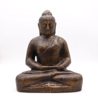 Gartenfigur Buddha 96 cm in Gold antik Faserzement...