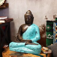 Statue Garten Buddha Dhyana Mudra 50 cm Türkis...