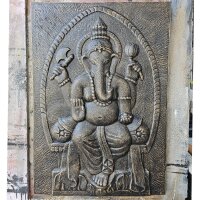 Wandbild Ganesha 100 x 70c m Handarbeit Faserzement in Gold