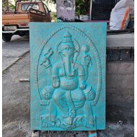 Wandbild Ganesha 100 x 70 cm Türkis Handarbeit...
