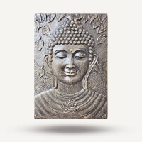 Wandbild Buddha 100 x 70 cm Handarbeit Faserzement in Gold