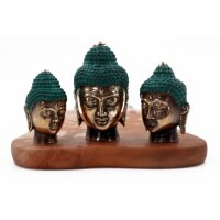 Deko Statuen 3er Set Buddha Kopf Messing massiv Handarbeit