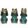 Deko Figuren Messing 3er Set Katzen 9 cm hoch Drei Affen Pose