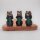Deko Figuren Messing 3er Set Katzen 9 cm hoch Drei Affen Pose