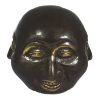 Statue Viergesichtiger Buddha 10 cm rund Messing Handarbeit