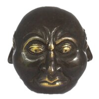 Statue Viergesichtiger Buddha 10 cm rund Messing Handarbeit