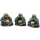 Figuren 3er Set Buddha Messing 4 cm Drei Affen Pose Handarbeit