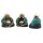 Figuren 3er Set Buddha Messing 4 cm Drei Affen Pose Handarbeit