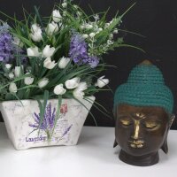 Statue Buddha Messing massiv Handarbeit 15 cm hoch