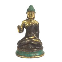 Statue Deko Buddha 10 cm hoch Abhaya Mudra Messing massiv
