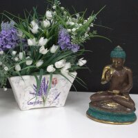 Statue Deko Buddha 10 cm hoch Abhaya Mudra Messing massiv